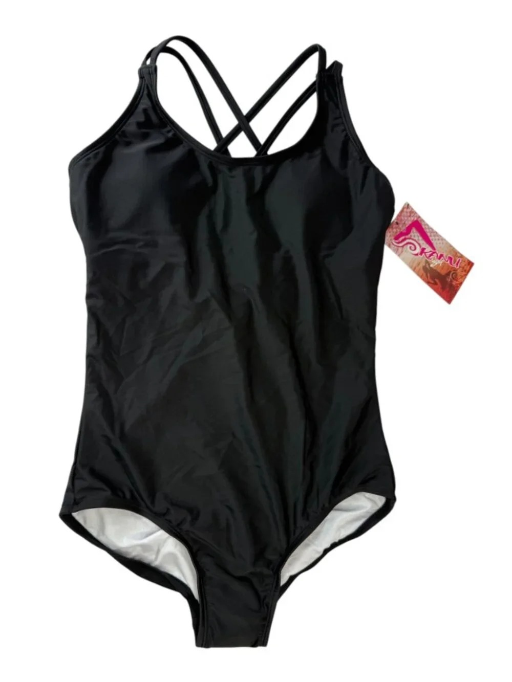 New NWT KANU SURF Swimsuit Black, Size Girl's 16. UPC 687290181703. Style 1153